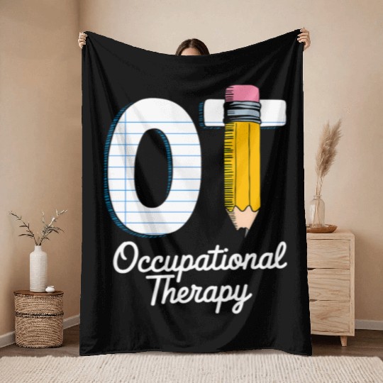 Pediatric Occupational Therapy Cute Pencil Back Throw Blankets