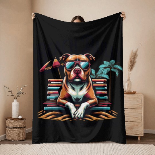 Beach Bully Throw Blankets