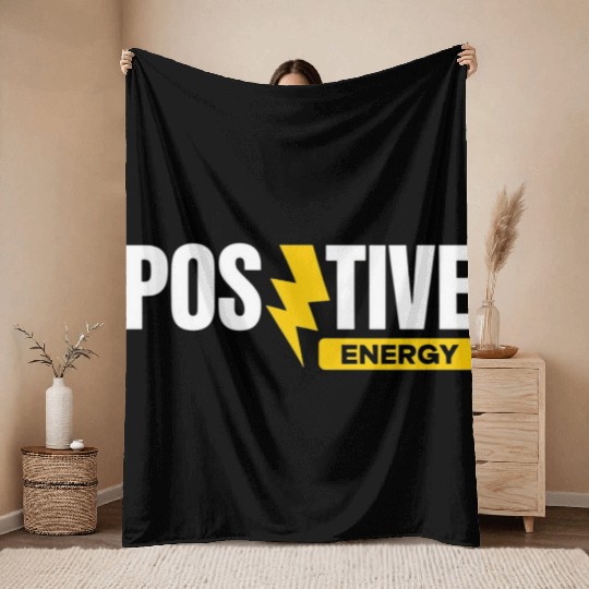 Positive Energy Lightning Bolt Throw Blankets