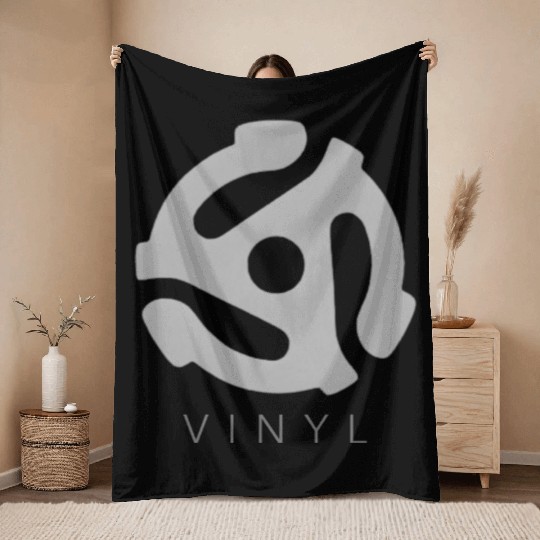 45RPM Retro Vinyl Record AdaptorT-Throw Blankets