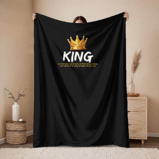 Courageous King:Wear Your Strength with Confidence Throw Blankets