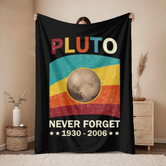 Pluto Never Forget Tribute 1930-2006 Throw Blankets