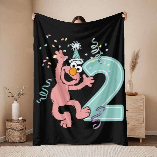 Sesame Street Birthday Design With Elmo Two Years Throw Blankets