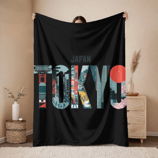 Explore Vibrant Tokyo Japan Streets and Culture Throw Blankets