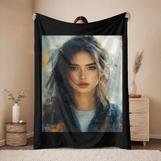 Urban Glow: Painted Horizon Throw Blankets