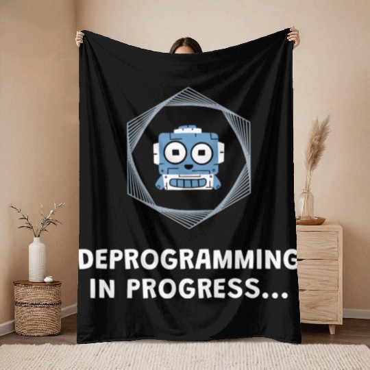 Deprogramming in Progress - Manifest Throw Blankets