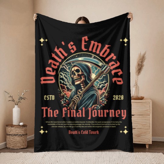 Death s Embrace Throw Blankets