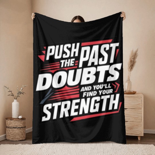 Self Growth Mindset Motivation Inner Strength Throw Blankets