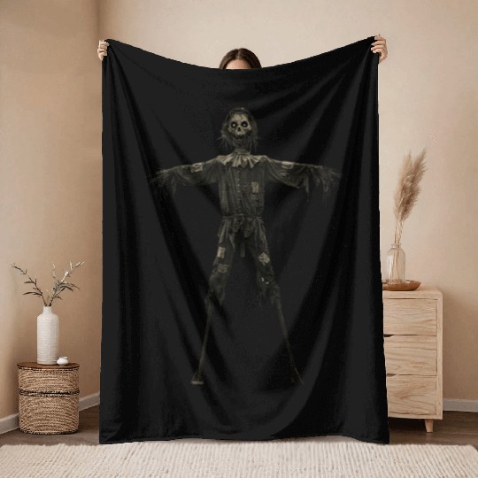 Scary Scarecrow Throw Blankets