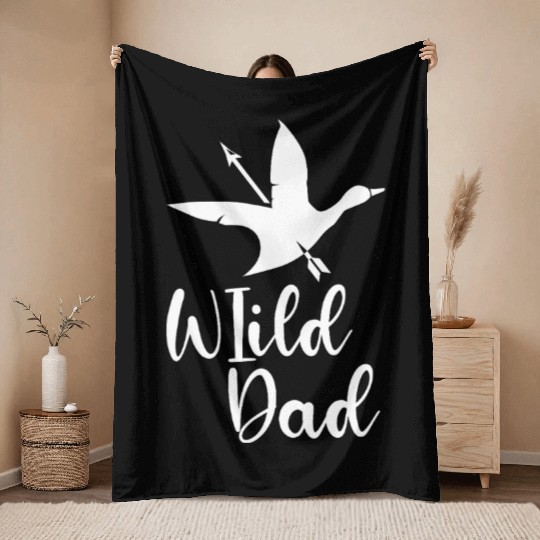 Wild Dad Funny Duck Hunting Father’s Day Quote Throw Blankets