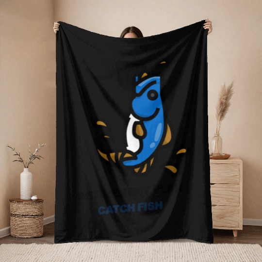 Retirement Plan Catch Fish Throw Blankets