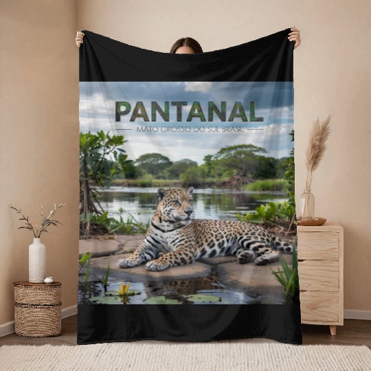 Pantanal Jaguar – Wild Beauty of Brazil Throw Blankets