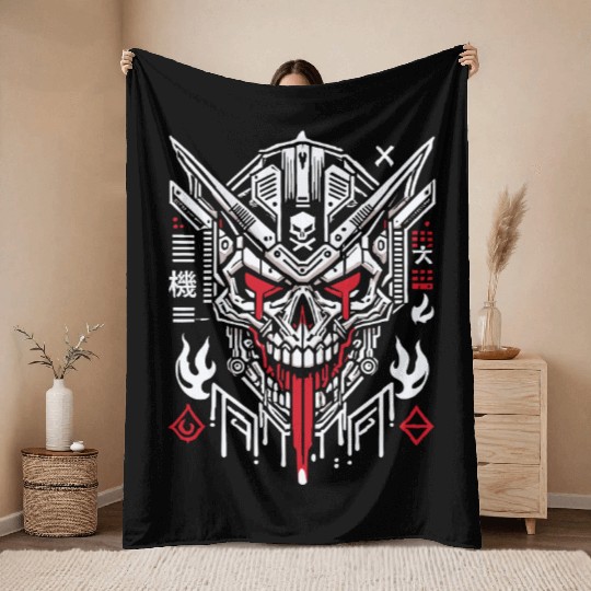 NeoReaper Red Throw Blankets