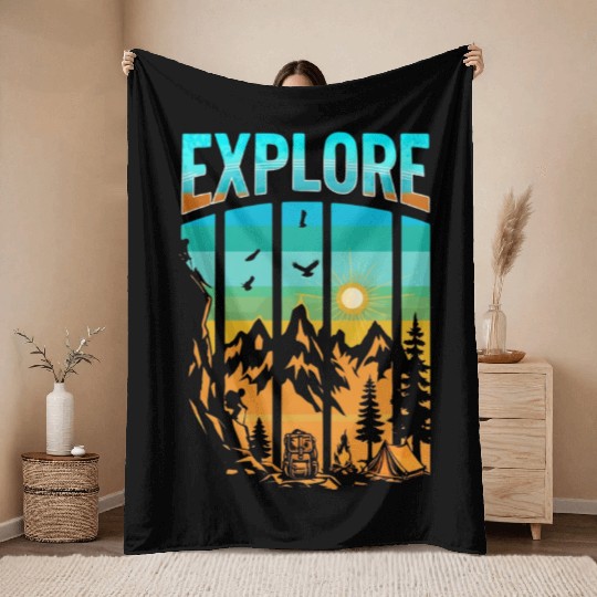 Apex Ascent: Embrace the Untamed Horizon Throw Blankets