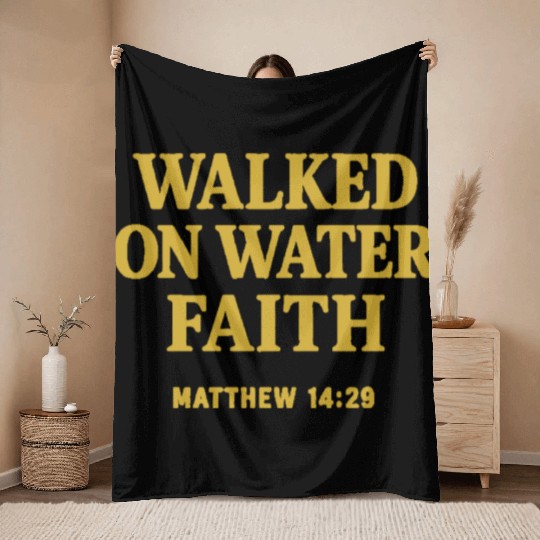Walk on Water gold Throw Blankets