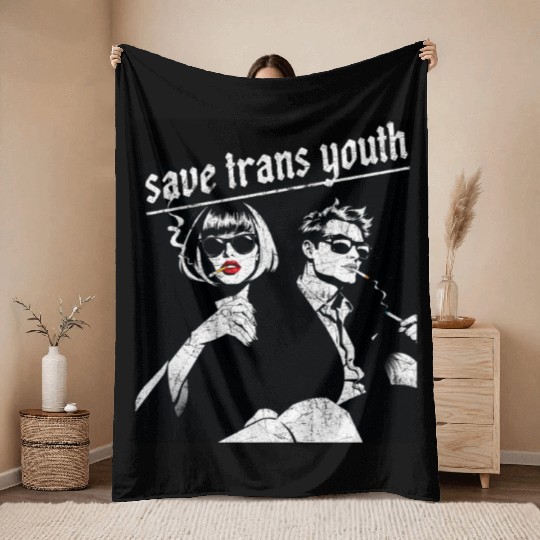 Save trans youth classic vintage Throw Blankets