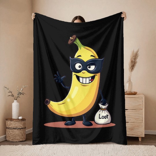 Banana Bandit Throw Blankets