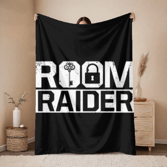 Escape Room Room Raider Throw Blankets