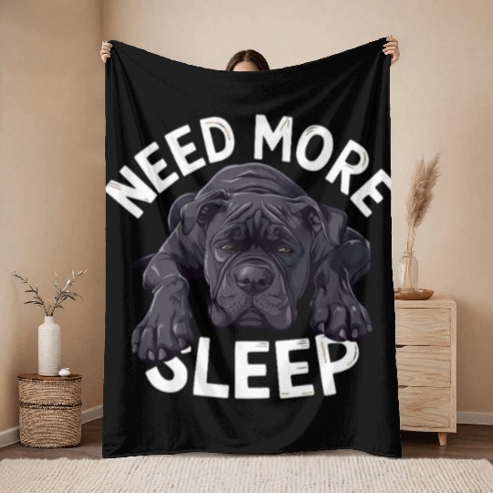 Need More Sleep Lazy Dog Design for Dog Lovers Throw Blankets
