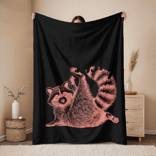 Stay Trashy Raccoon – Funny Meme Throw Blankets