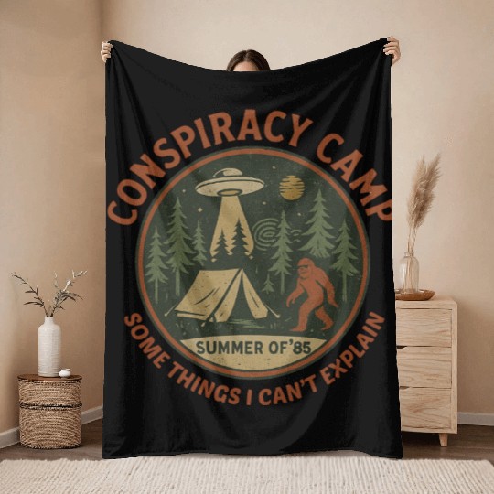 Conspiracy Camp Throw Blankets
