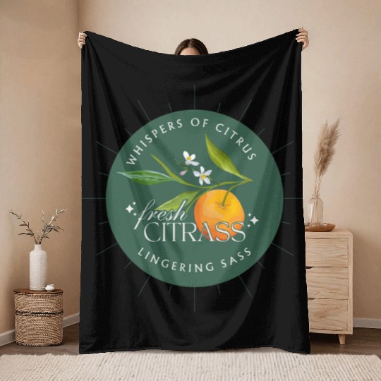 Elegant Citrus Branding Design Throw Blankets