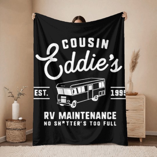 Cousin Eddie s RV Maintenance Funny Movie Throw Blankets