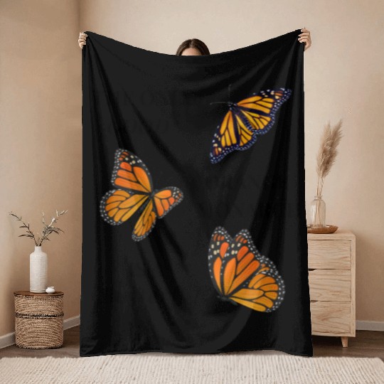 the only good orange monarch is a butterfly Throw Blankets