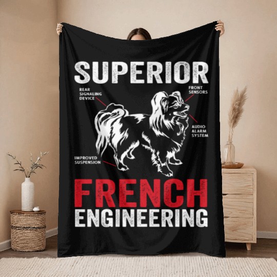 Superior french engineering for dog lover Throw Blankets