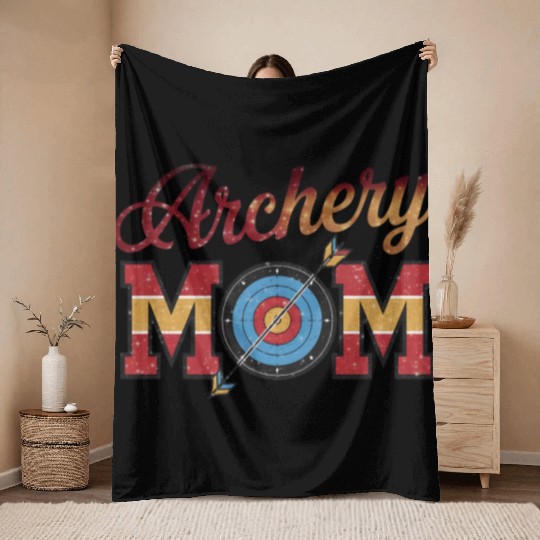Archery Mom - Bullseye Mom Throw Blankets