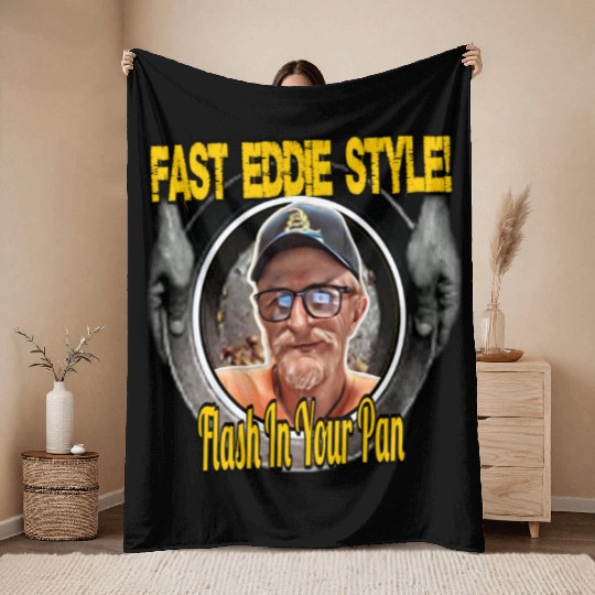 Fast Eddie Style Flash Throw Blankets