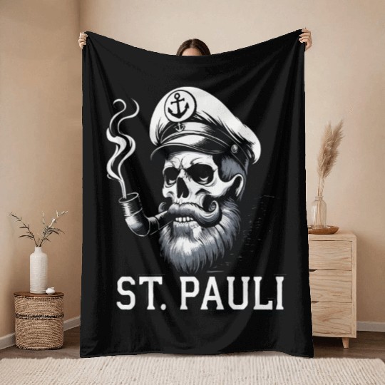 St Pauli Throw Blankets Hamburg Sankt Pauli Pirate