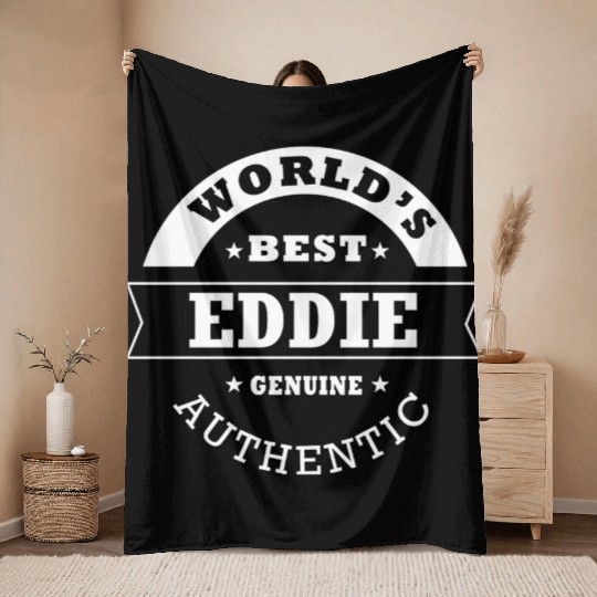 Eddie world s best funny name eddie Throw Blankets