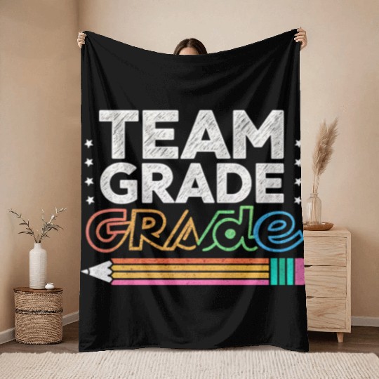 Team First Grade Throw Blankets | Back to School Throw Blankets