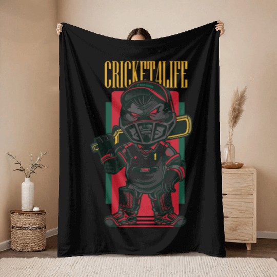 1RSN - cricket Throw Blankets