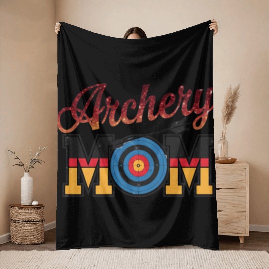 Archery Mom - Bullseye Mom Throw Blankets