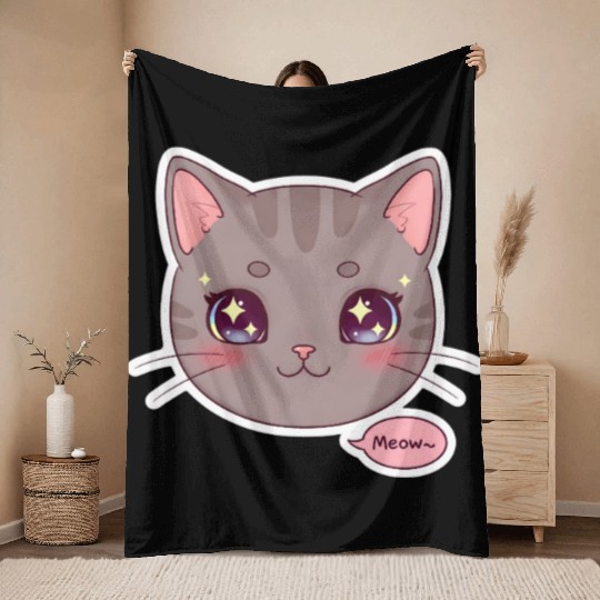 Kawaii Cat – Ultimate Cute Cat Aesthetic Throw Blankets