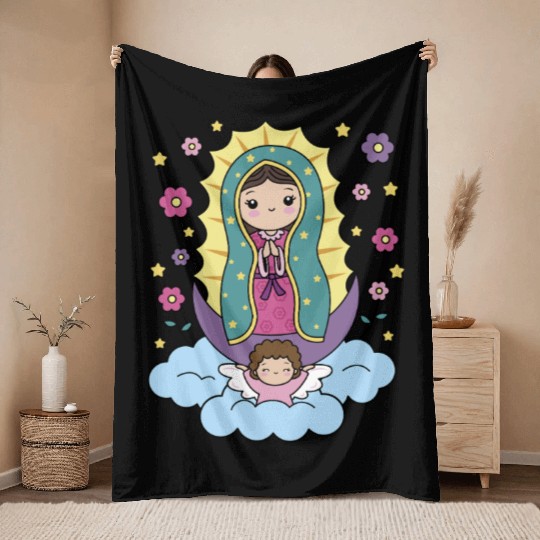Our Lady of Guadalupe Mexico for Kids Toddlers Throw Blankets