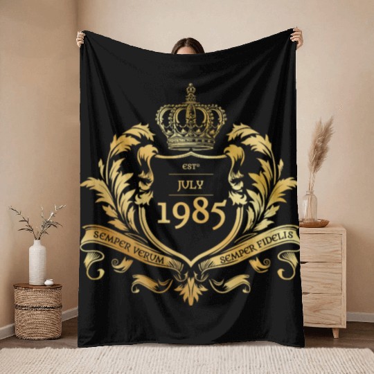 40th birthday Semper Verum - Established 08/1985 Throw Blankets