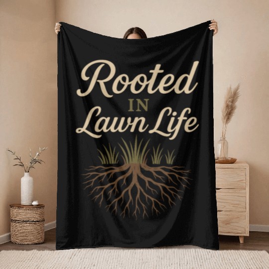Landscaper Lawn Boss Outdoor Life Green Thumb Gras Throw Blankets