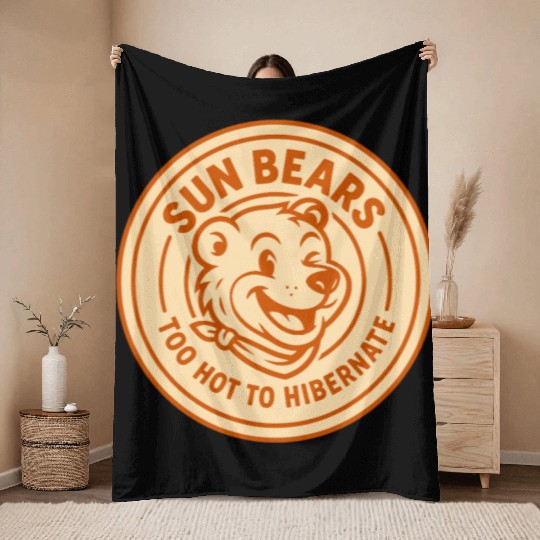 Sun bears Throw Blankets