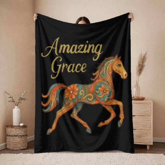 Amazing grace Throw Blankets