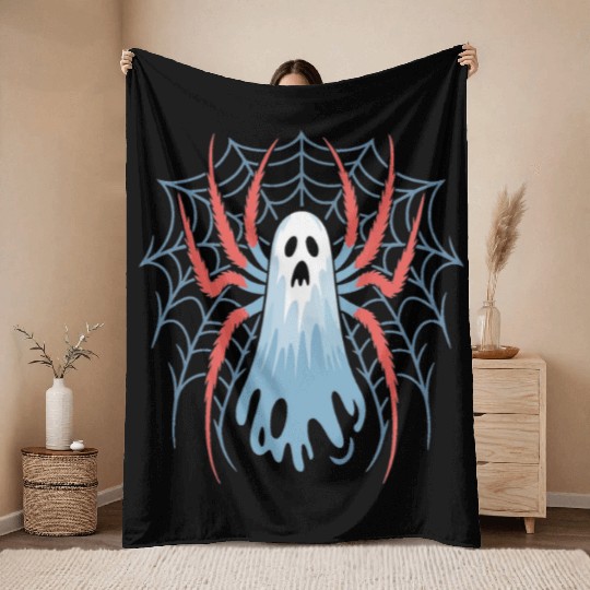 Ghost Spider Scream Throw Blankets