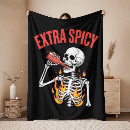 Red Pepper Chili Spicy Food Lover Throw Blankets