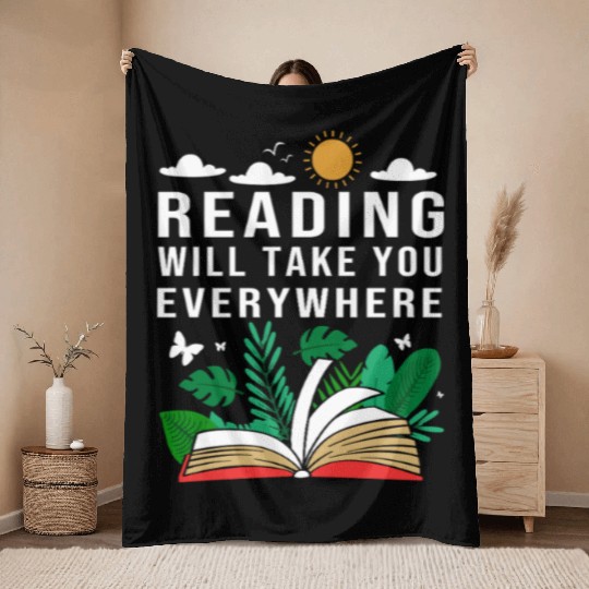 Reading Teacher Librarian Read Book Throw Blankets