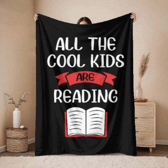 Reading Teacher Library Book Throw Blankets
