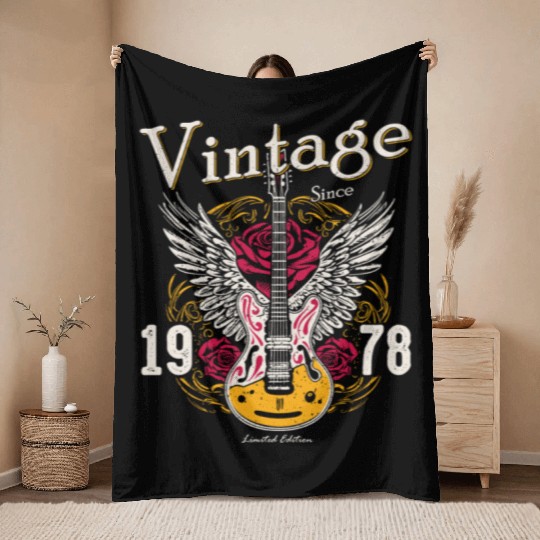 Vintage Since 1978 – Rocking 47 Years Loud Throw Blankets