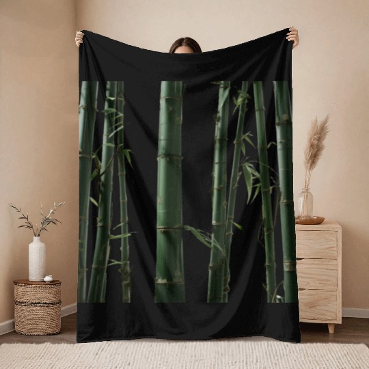 Tropical Bamboo Throw Blankets