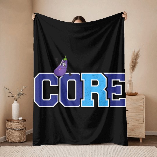 Core and eggplant Throw Blankets