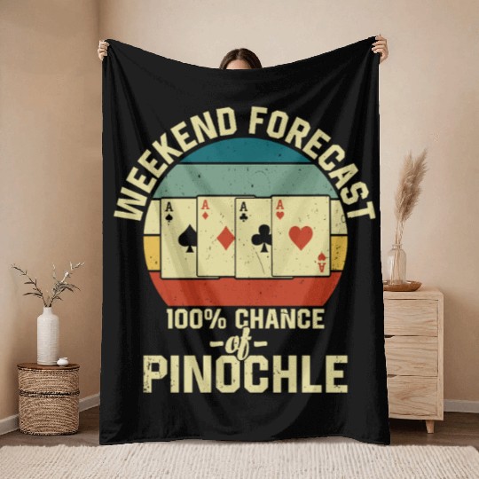 Weekend Forecast Pinochle Throw Blankets